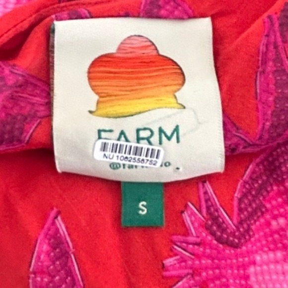 FARM Rio Anthropologie Summer Fruit Satin Maxi Slip Dress Floral Viscose Small - Picture 11 of 14